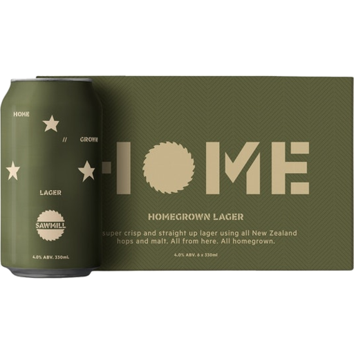 Sawmill Homegrown Lager 4% 6x330ml cans