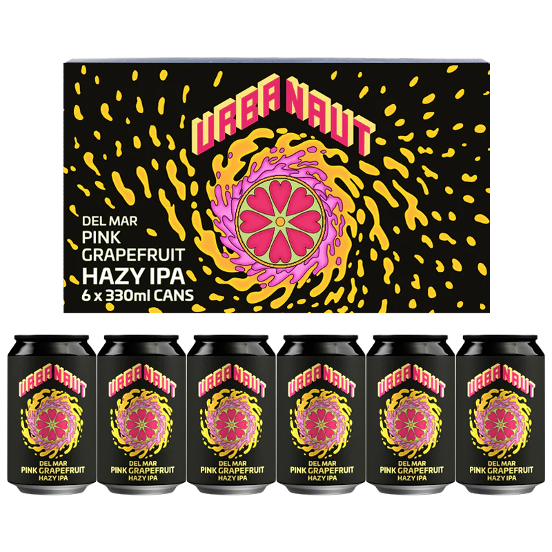Urbanaut Brewing Co. Del Mar Pink Grapefruit Hazy IPA 6x330ml Cans