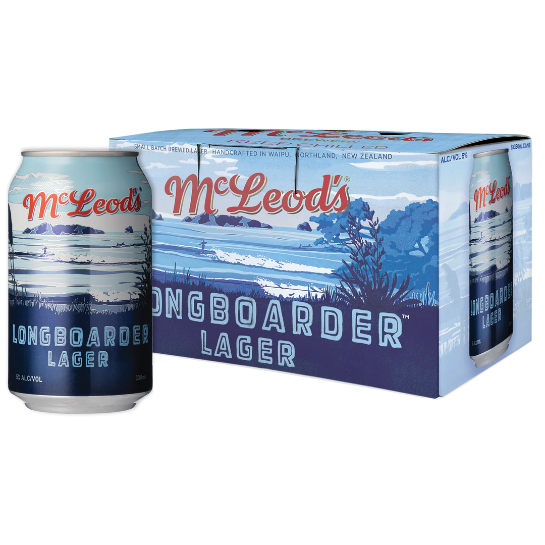 Mcleods Longboarder Lager 5% 6x330ml cans