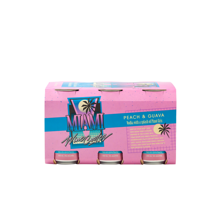 Miami Wine Cooler Peach & Guava 5% 4x6x330ml cans