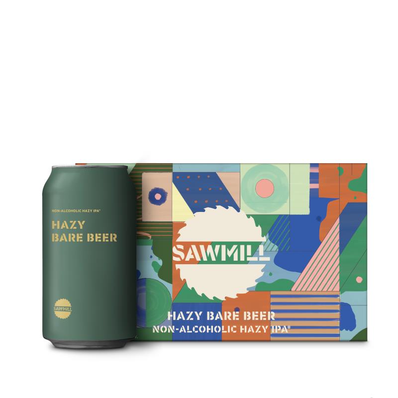 Sawmill Hazy Bare Beer 0.5% 6x330ml cans