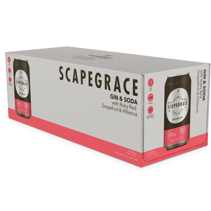 Scapegrace Gin, Grapefruit & Hibisucs 5% 10x330ml cans