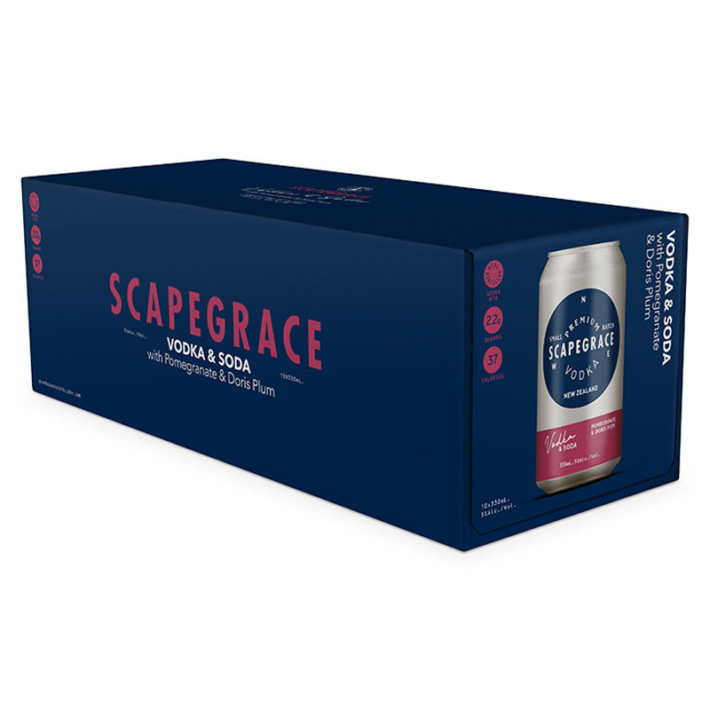 Scapegrace Vodka Pomegranate & Plum 5% 10x330ml cans