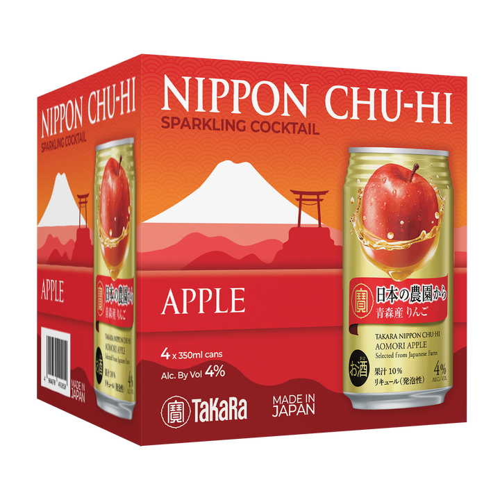 Takara Nippon Chu-Hi Apple Sparkling Cocktail 4% 4x350ml cans