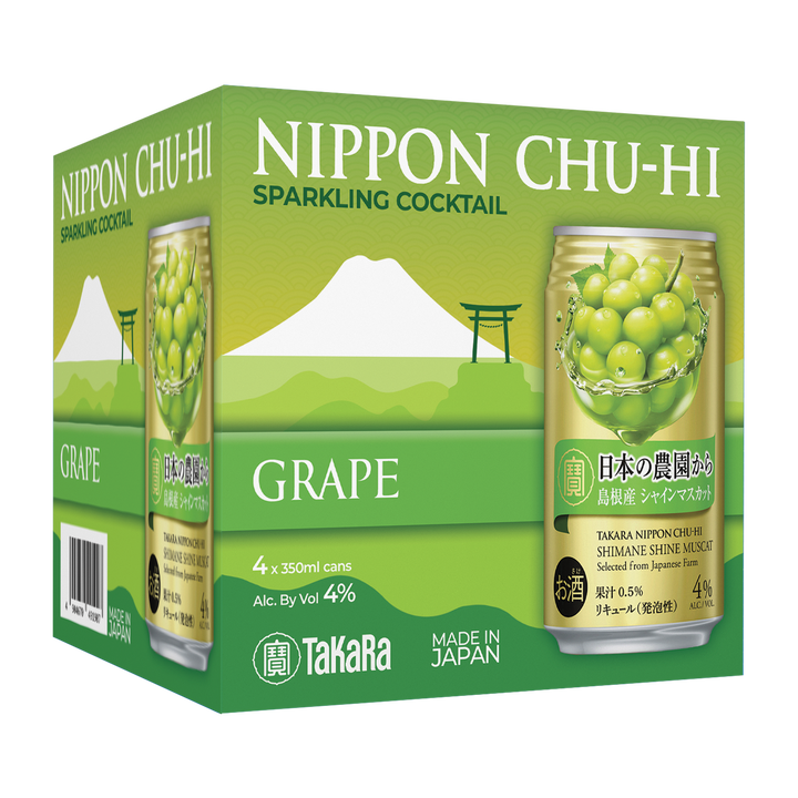 Takara Nippon Chu-Hi Grape Sparkling Cocktail 4% 4x350ml cans