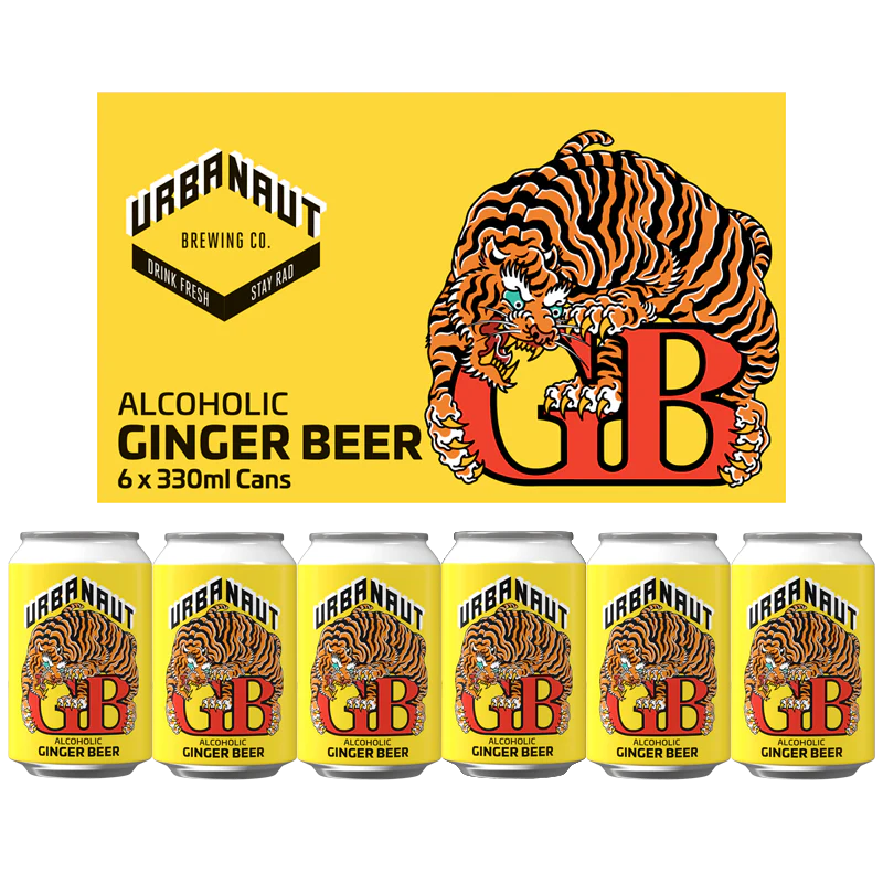 Urbanaut Alcoholic Ginger Beer 4.5% 6x330ml cans