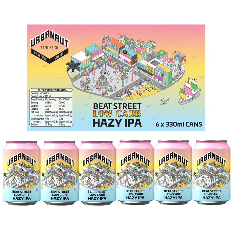 Urbanaut Beat Street Low Carb Hazy IPA 5.6% 6x330ml cans