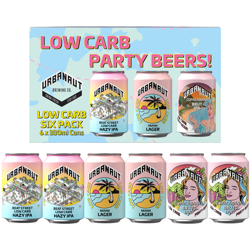 Urbanaut Low Carb Mixed Six Pack 6x330ml cans
